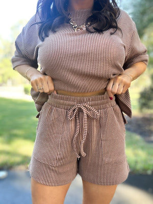 DOORBUSTER - Ali Ribbed Tee - Brown