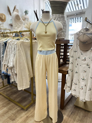Summer Dreams Razer Back Crop Top - Butter Cream