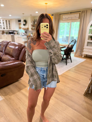 Chelsea Double Lined Tube Top - Sage
