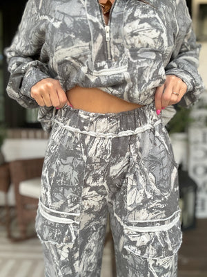 Jade Vintage Wash Camo Cargo's