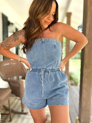 Keni Denim Jean Tube Romper