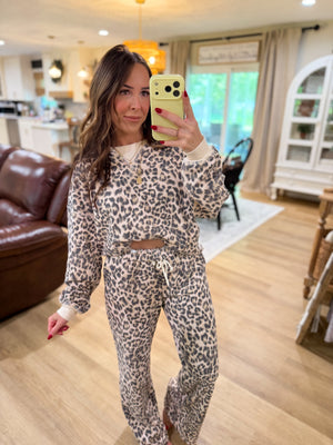 Lizzy Leopard Wide Leg Lounge Pants