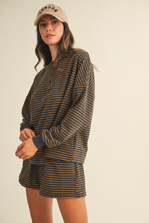 Whitney Pin Stripe Knit Pullover Top