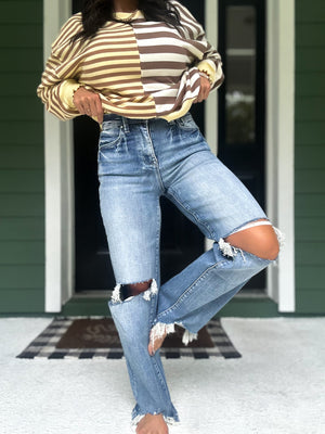 Madison High Rise Stretch Slim Wide Leg