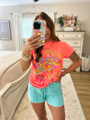 Neon Kiss My Bass Comfort Colors Tee