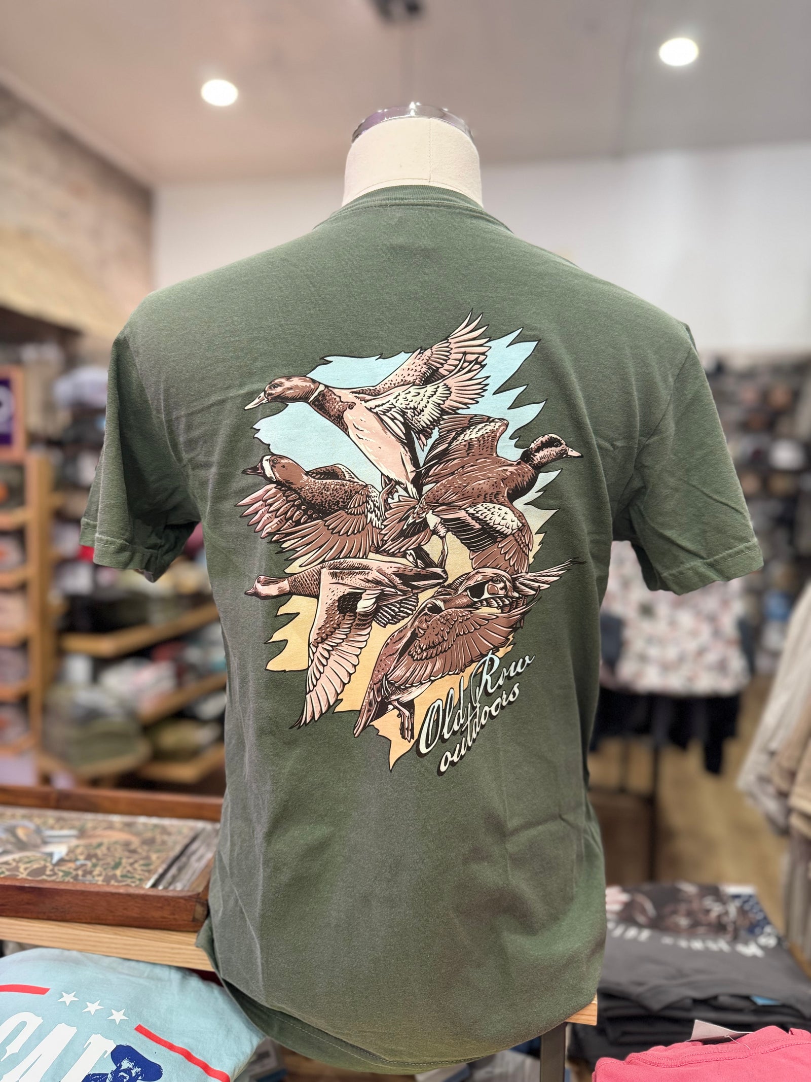 Old Row Five Ducks Tee - Moss