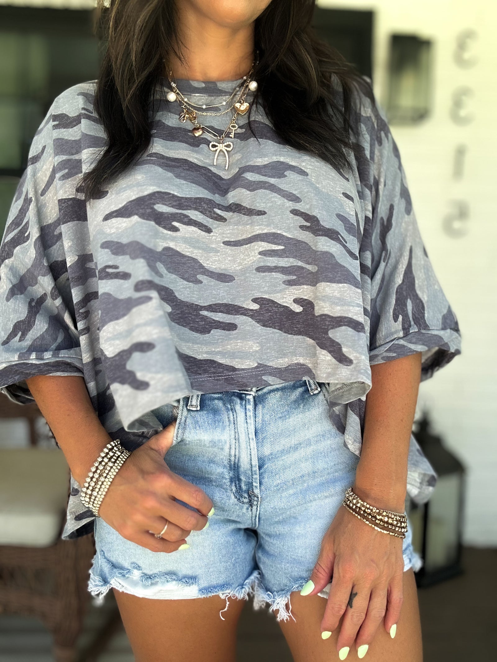 Steady Heart Camo Top