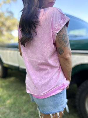 DOORBUSTER - Dani Acid Washed Tee - Mauve