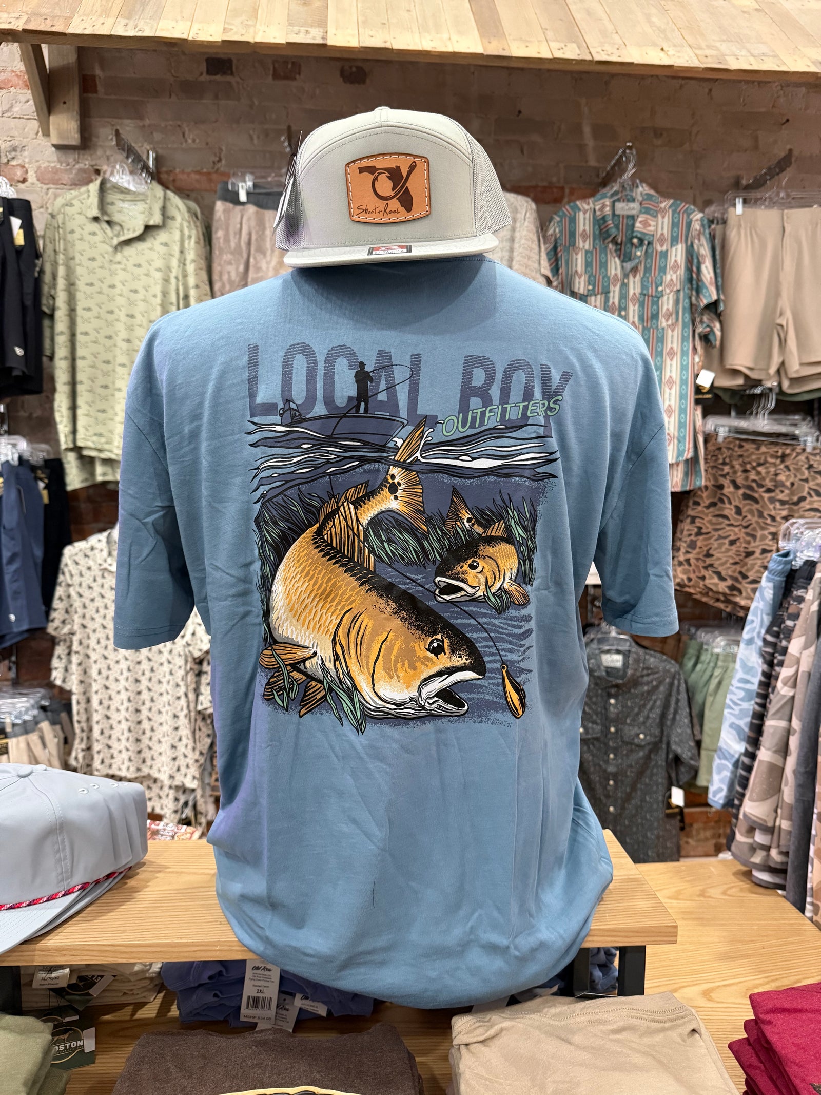 Local Boy Redfish Hook Tee - Slate