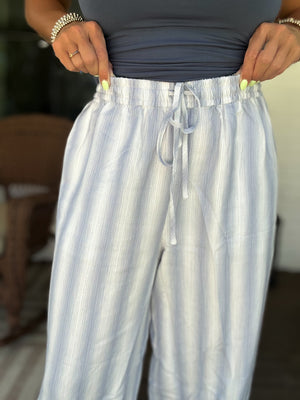 Staying Alive Striped Linen Pants