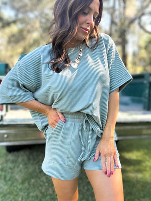 DOORBUSTER - Ali Ribbed Tee - Jade