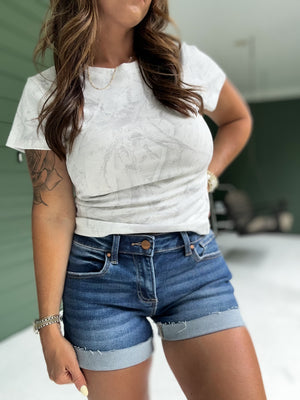 Clara Camo Crew Neck Tee - Gray