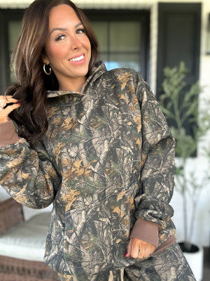 Bayou Dark Woodland Camo Oversized Fleeced Hoodie