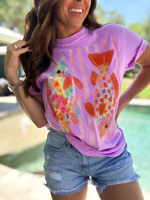 Salty Kisses Comfort Colors Tee - Neon Violet