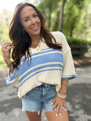 Kenna Oversized Knitted Striped Top