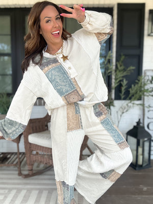 Gemma Bandana Patchwork Flare Pants