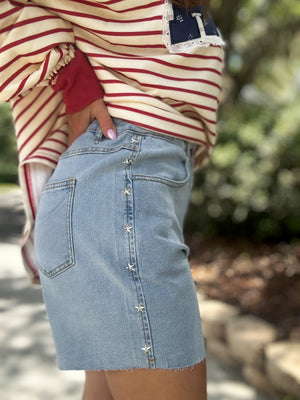 Winnie Star Studded Denim Shorts