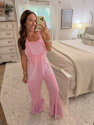 Collins Mineral Washed Ruffle Jumpsuit