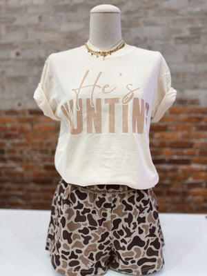 He's Hunting Comfort Colors Tee