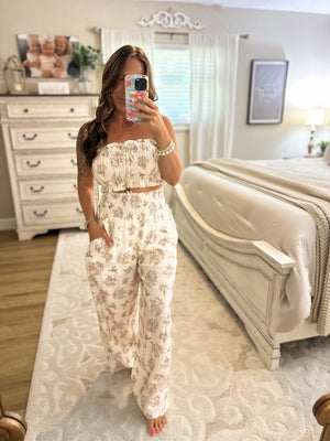 Marleigh Wide Leg Printed Pants