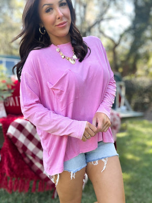 DOORBUSTER - Remi Ribbed Dolman Top - Mauve