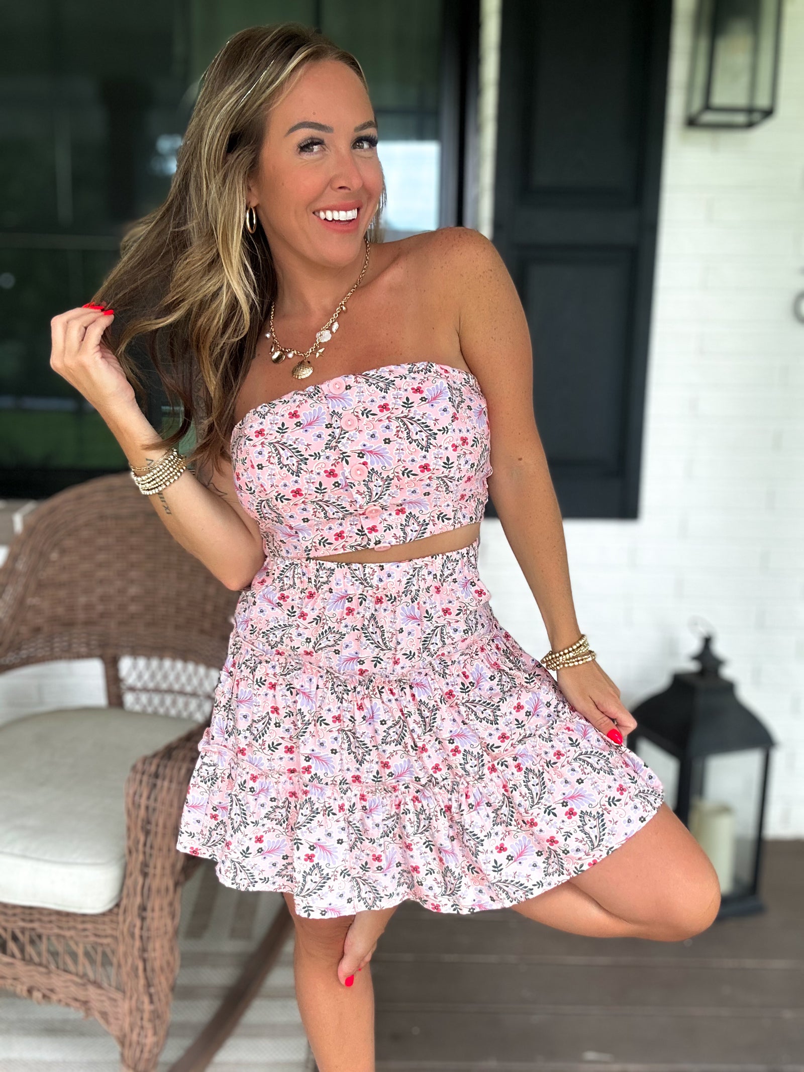 Making An Effort Floral Frill Skirt