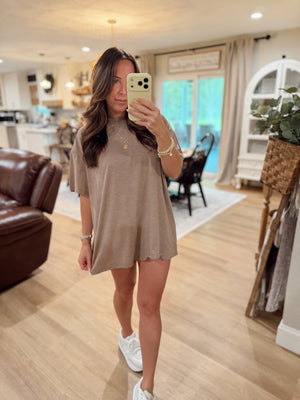 Birdie Lightweight Slub Tee - Coffee