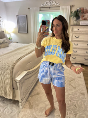 LuluMac Polka Dot Tee - Butter/Blue