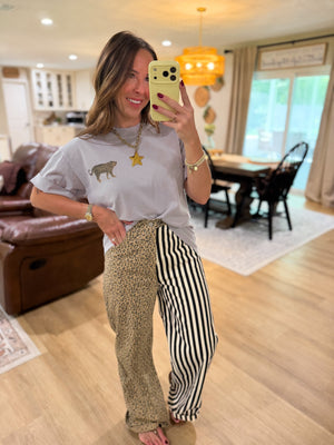 Mandi Mix & Match Leopard Stripe Jeans
