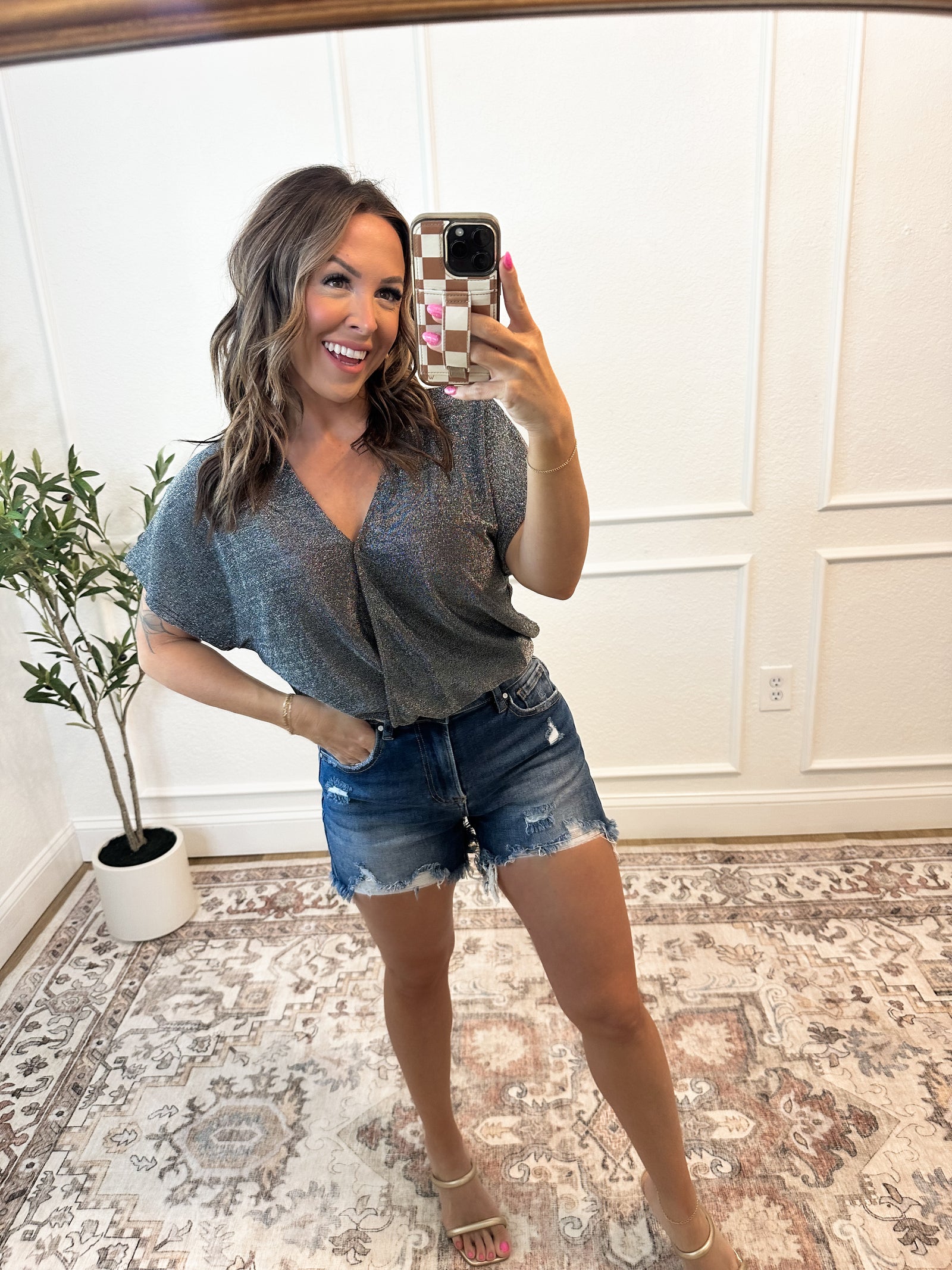 Sparkle & Shine Drop Shoulder Bodysuit - Silver