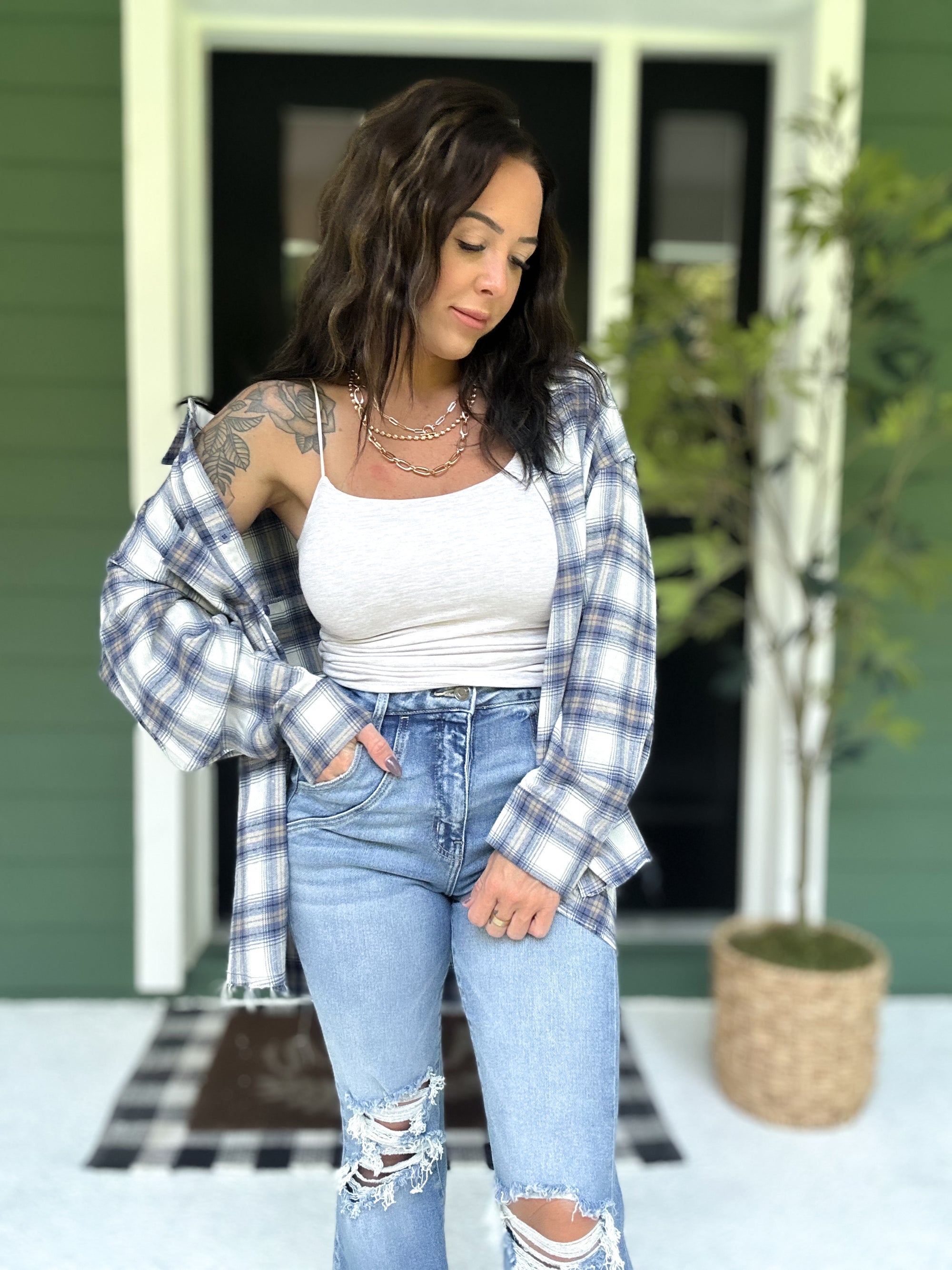 Jessie Plaid Button Down Top
