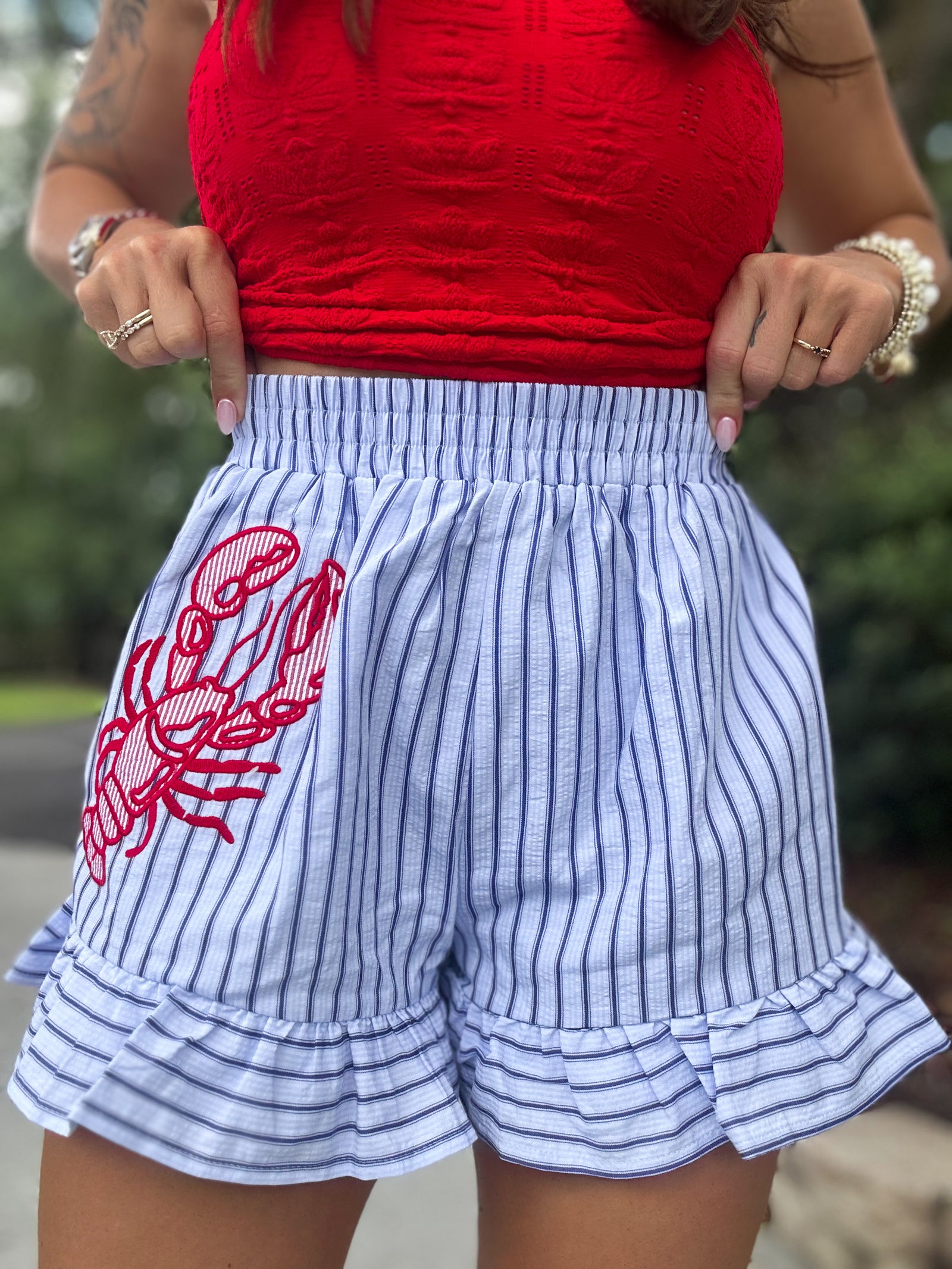 Forever Summer Striped Ruffle Shorts