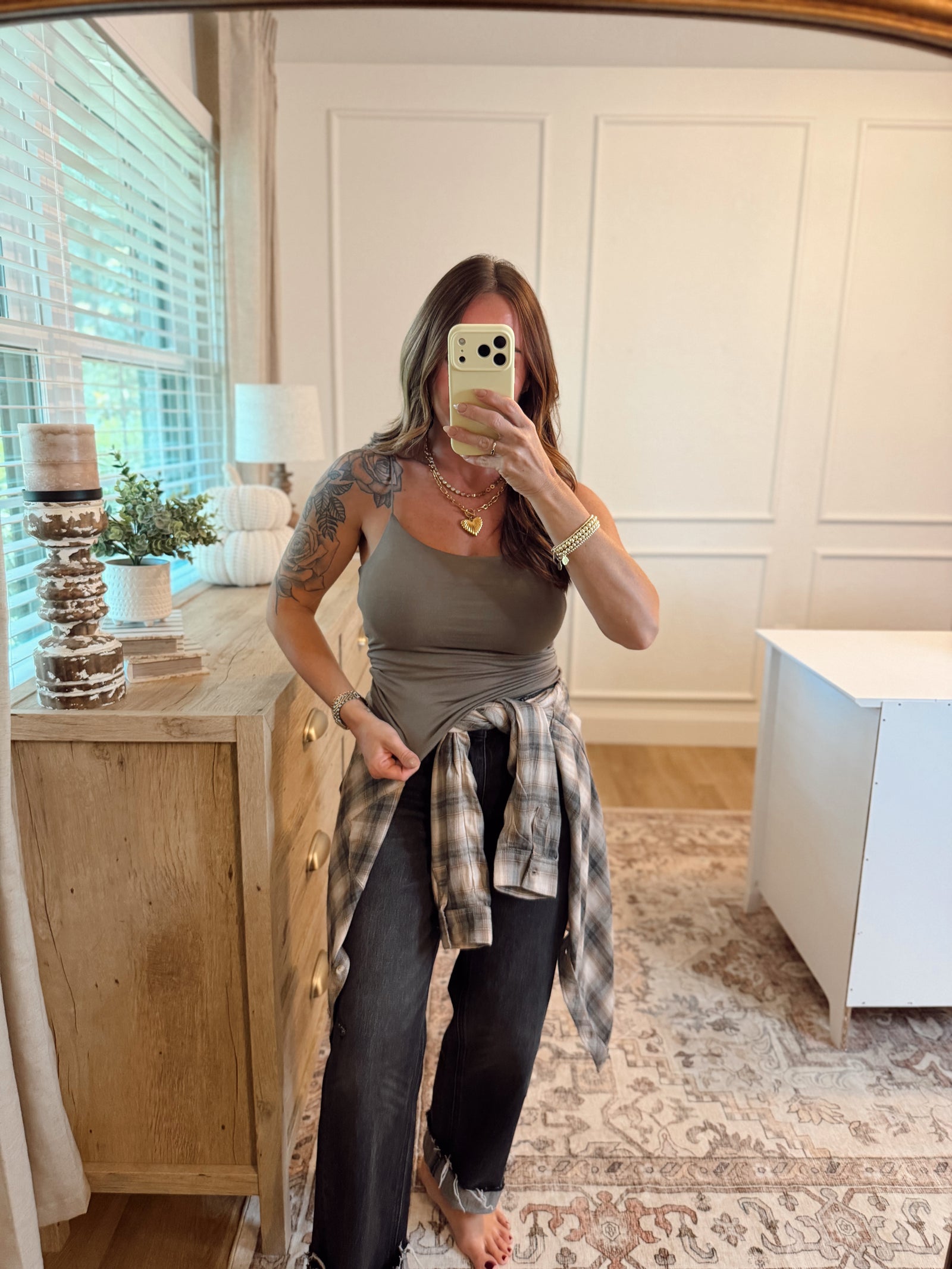 On My Terms Elastic Strap Tank - Olive