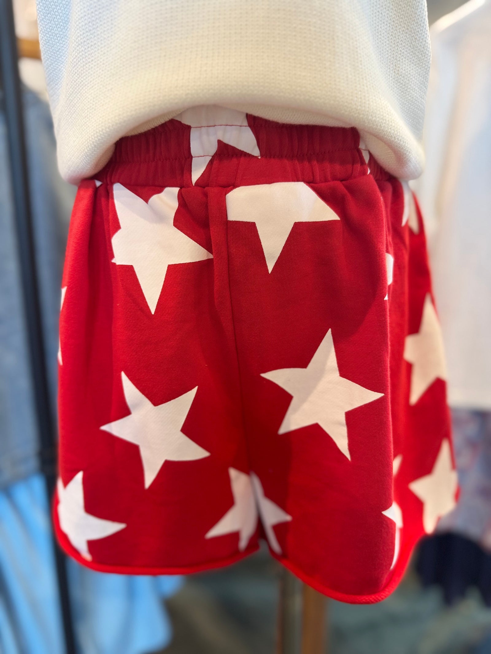 All American Girl French Terry Shorts - Red