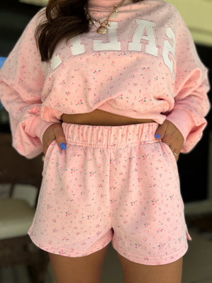 Living In Sunshine Floral Shorts - Pink