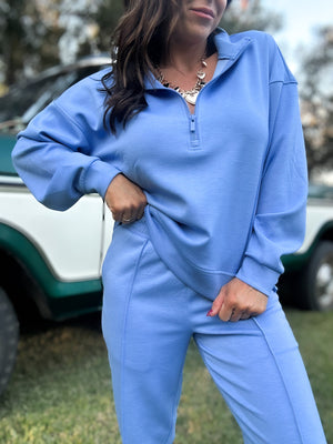 DOORBUSTER - Britt Half Zip Pullover - Blue