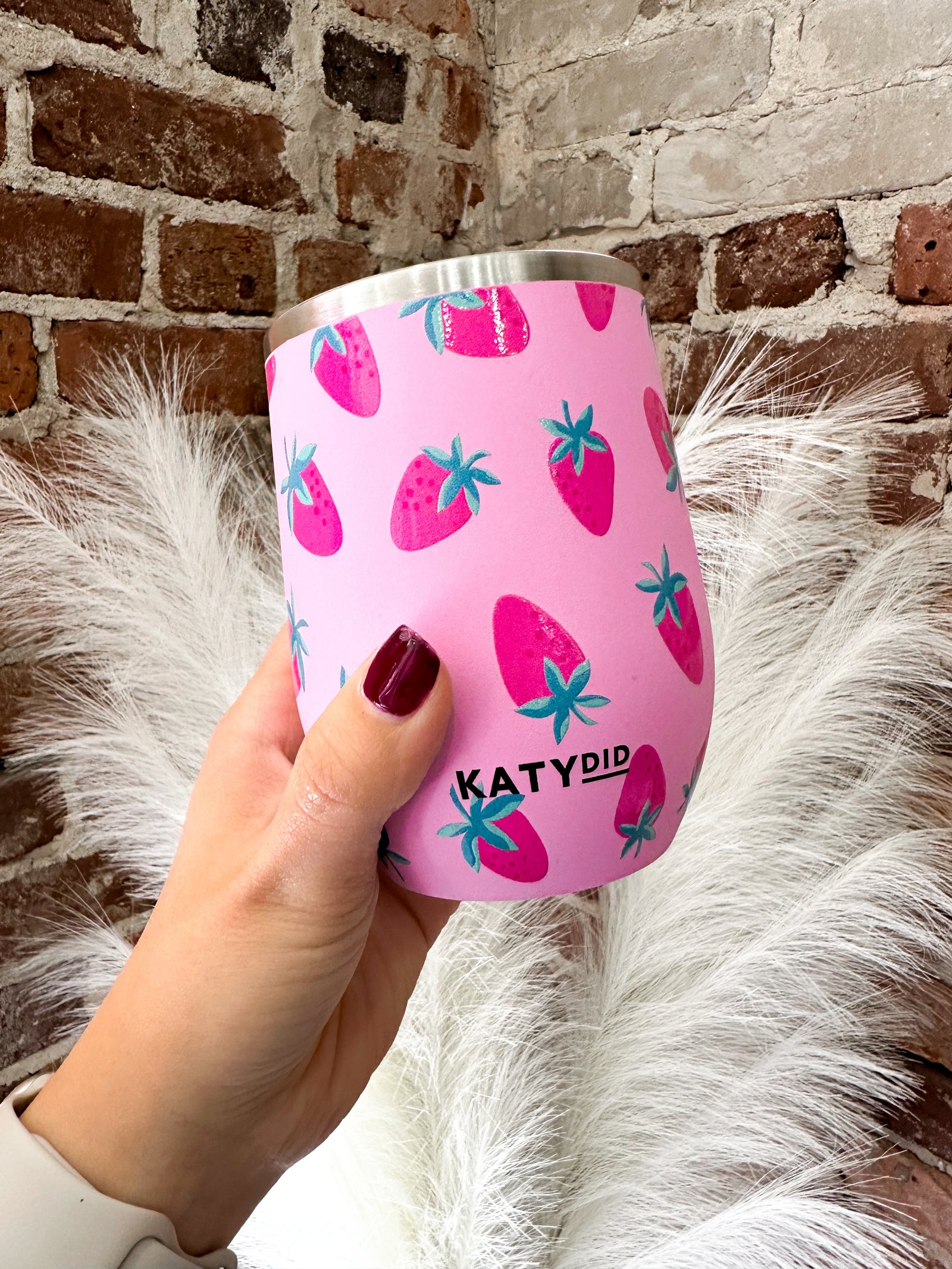 Strawberry Stemless Wine Tumbler