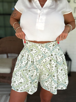 For A Moment Flowy Pleated Shorts