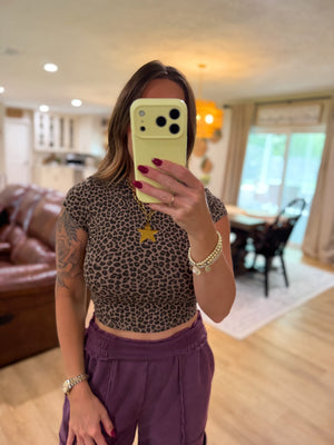 Holly Leopard Print Crop Top