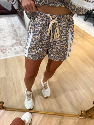 Lennox Leopard Shorts w/ Lace Trim Detail