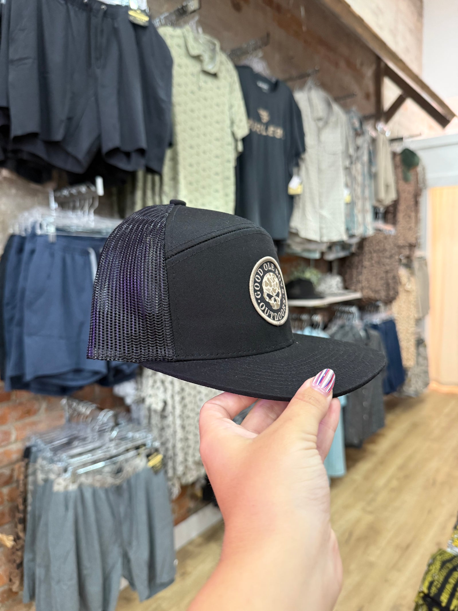 Good Ole Boys Skull Patch Black Hat