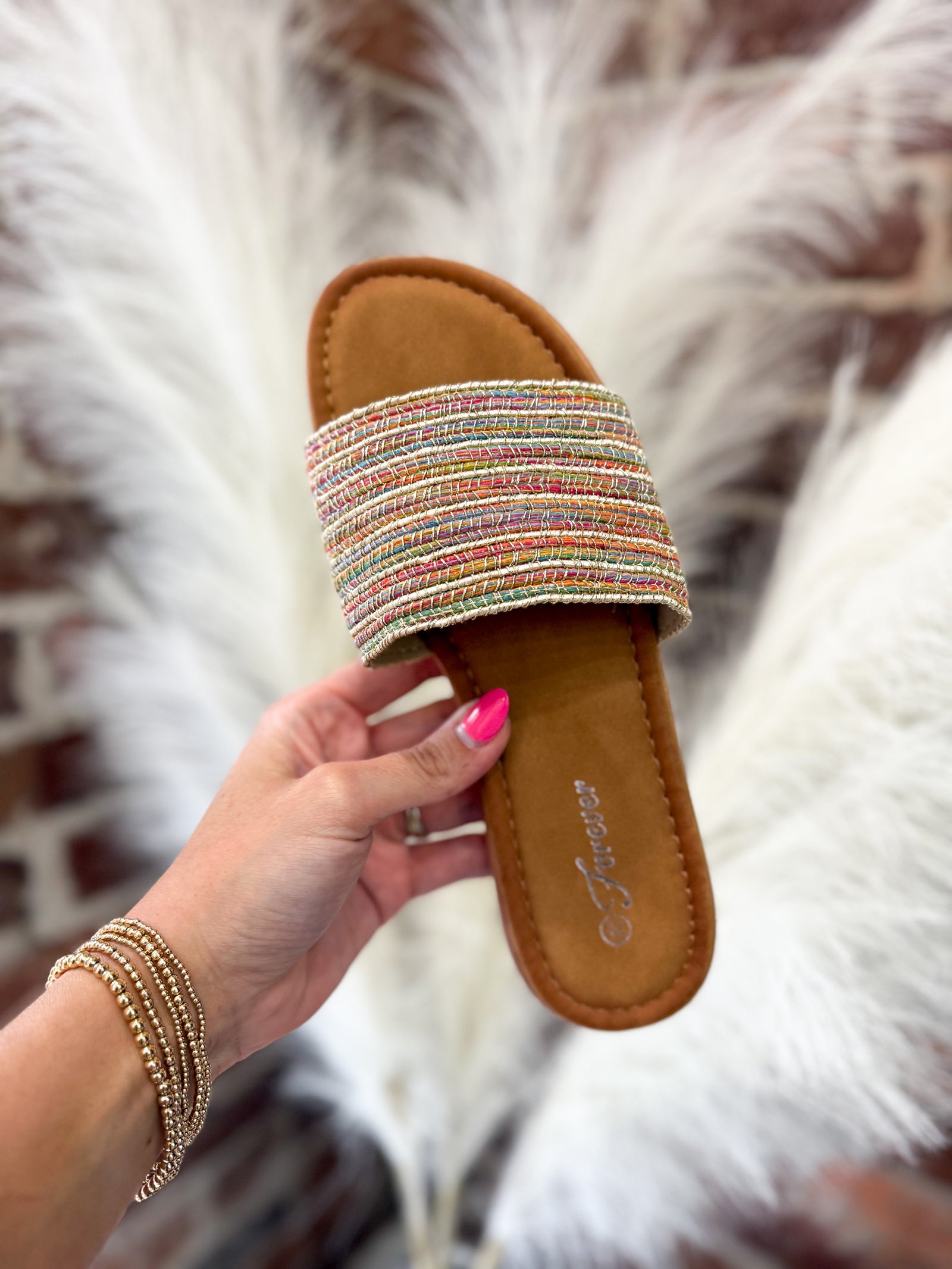 Kate Stitched Sandals - Multi