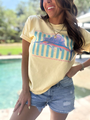 Hooked On Sunshine Marlin Comfort Colors Tee - Butter