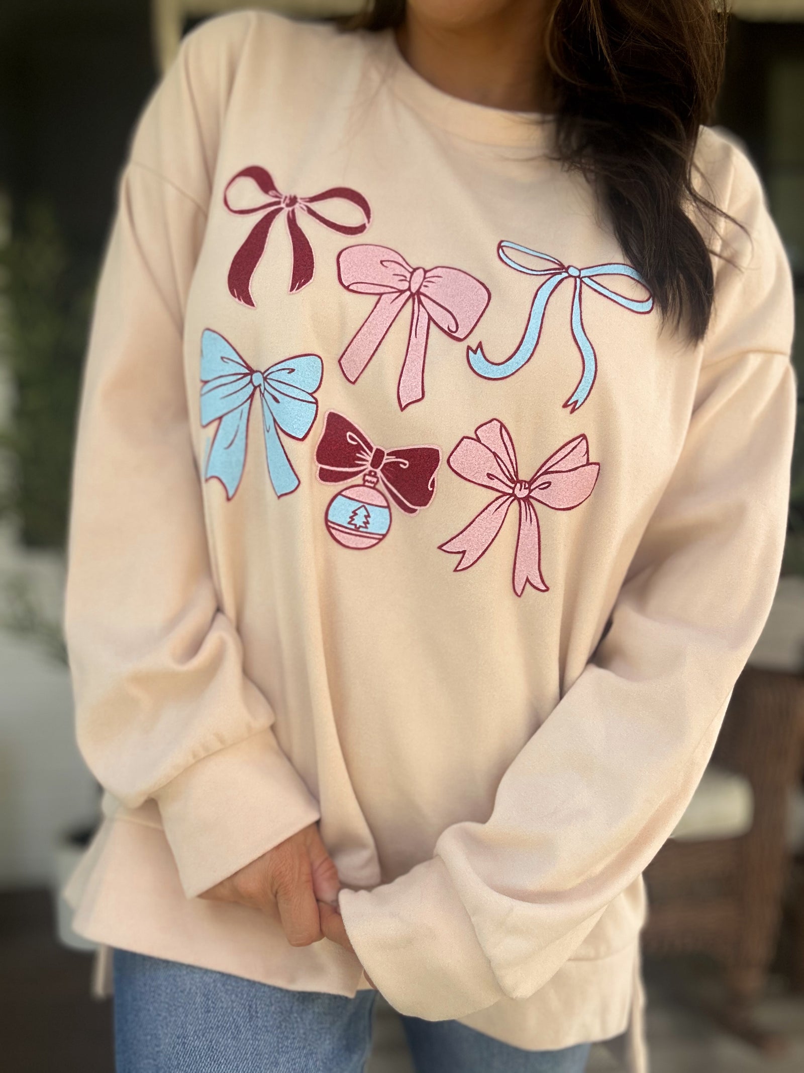 Jingle Bows Fleece Sweater