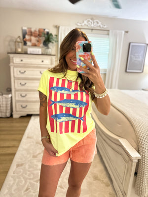 Sardine Stripes Comfort Colors Tee