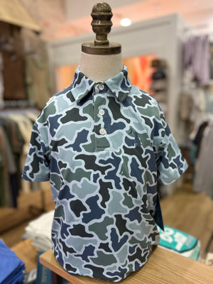 Local Boy Youth Dirty Myrtle Polo - Blue Dog & Moon Camo