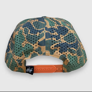 Honey Hole Performance Men's Hat - Duck Camo Blaze