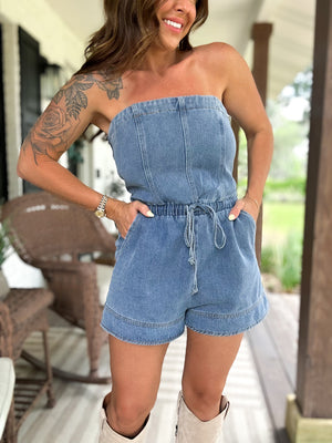Keni Denim Jean Tube Romper