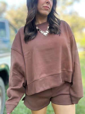 DOORBUSTER - Gabi Round Neck Pullover Brown