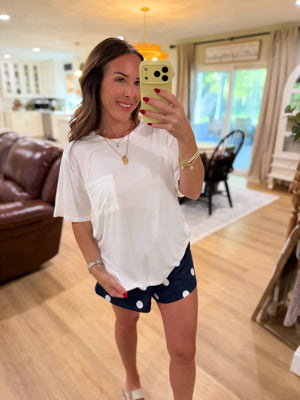 Crosby Boyfriend Pocket Tee - White